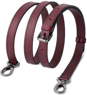 0.98" Width Leather Bag Strap Purse Straps Replacement Crossbody Shoulder Purse Straps for Handbags Black Clasp Burgundy