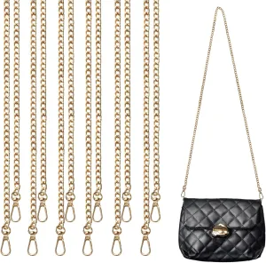 12 Pack Gold Purse Chains, 47" Crossbody Chain Strap, Purse Chain Strap Replacement, Metal Buckle, Bag Chains for DIY Handbags Crossbody Bags Wallet Clutch, Metal Bag Strap
