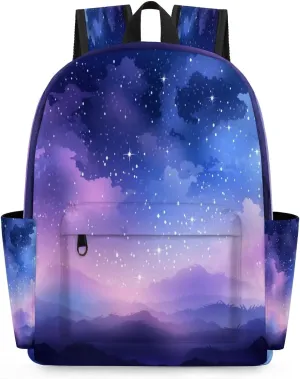 15.1 Inch Casual Backpack Galaxy Sky Small Backpack with Multiple Pocket Waterproof Mini Bags Daypack with Chest Strap Nebula Explosion Travel Bag
