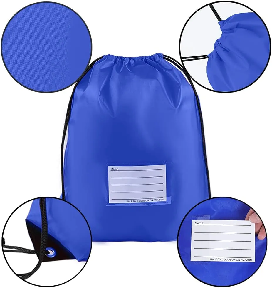 16 Pack Drawstring Bags,Bulk Draw String Backpack, DIY Gym Sports Cinch Bag Sackpack for Women Men, Royal Blue