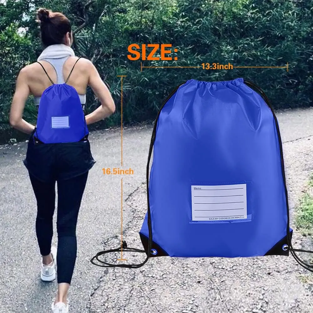16 Pack Drawstring Bags,Bulk Draw String Backpack, DIY Gym Sports Cinch Bag Sackpack for Women Men, Royal Blue
