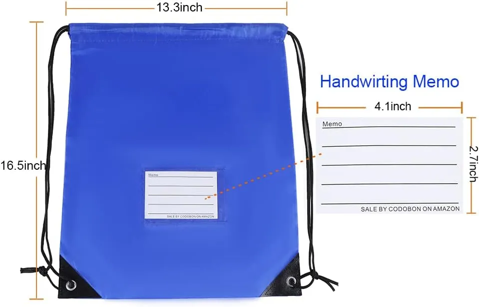 16 Pack Drawstring Bags,Bulk Draw String Backpack, DIY Gym Sports Cinch Bag Sackpack for Women Men, Royal Blue