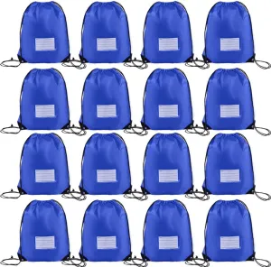 16 Pack Drawstring Bags,Bulk Draw String Backpack, DIY Gym Sports Cinch Bag Sackpack for Women Men, Royal Blue