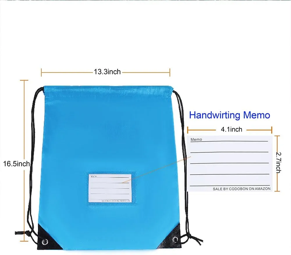 16 Pack Drawstring Bags,Bulk Draw String Backpack, DIY Gym Sports Cinch Bag Sackpack for Women Men, Sky Blue