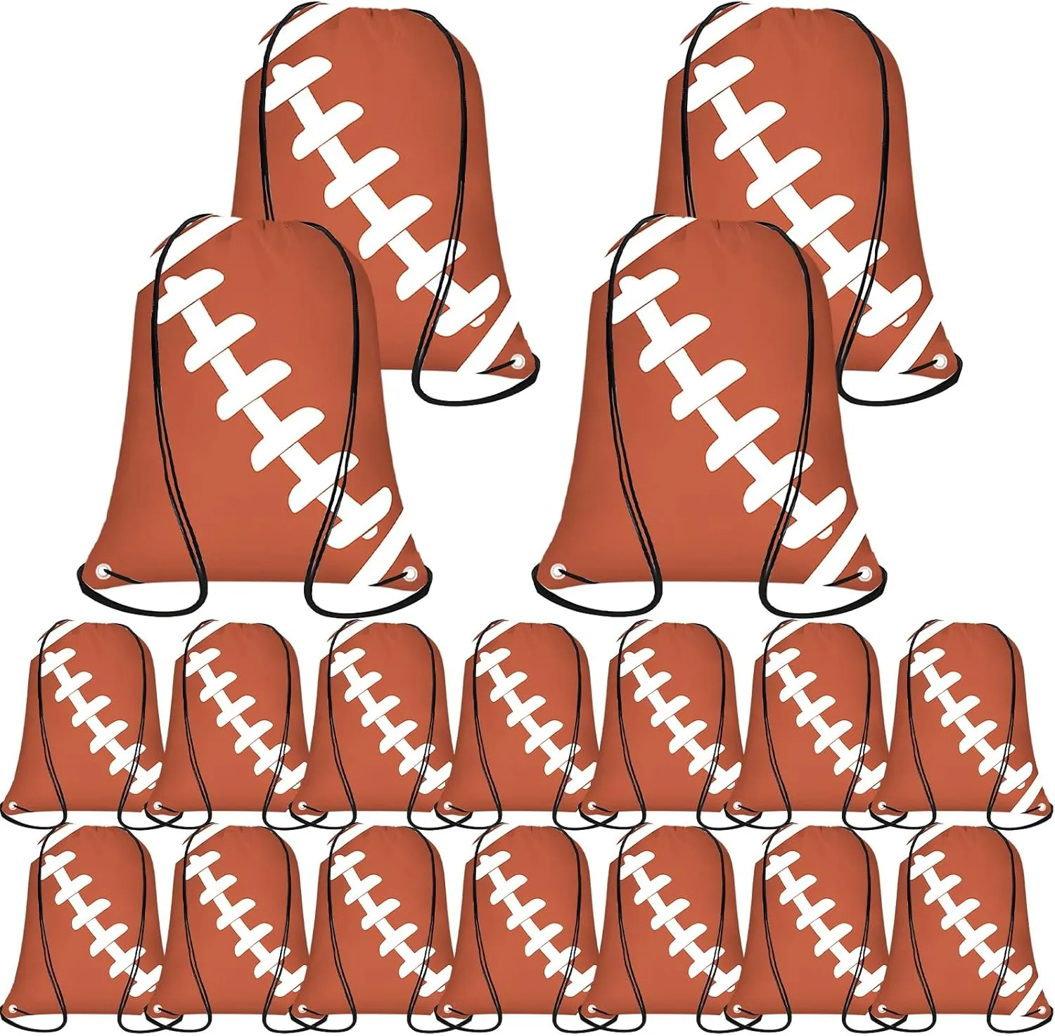 18 Pieces Football Drawstring Bags, Football Drawstring Backpacks Party Favors Cinchs Football Goodie Bags for Gym Party Favors Bags