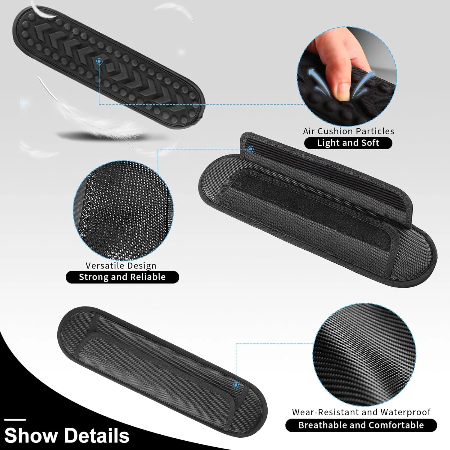 2 Pack Breathable Universal Shoulder Pad, 3D Cushion Air Backpack Strap Pads, for Shoulder Bags, Guitar Strap, Detachable Shoulder Strap Pad Pads Help Relieve Shoulder Pain(3D Air Cushion)