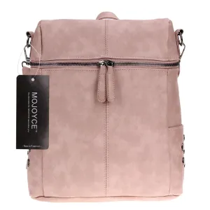 2 ways Wearing Korean Style Box Shape Women Backpack Solid Color Zipper PU Leather Backpack