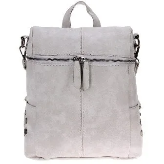 2 ways Wearing Korean Style Box Shape Women Backpack Solid Color Zipper PU Leather Backpack