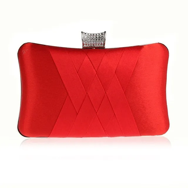 2018 Women Diamonds Evening Hand Bag Blue Clutch Bags Bride Wedding Party Chain Purse Small Handbag Ladies Clutches Bags