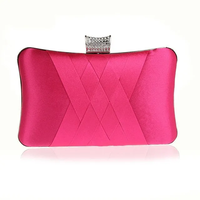 2018 Women Diamonds Evening Hand Bag Blue Clutch Bags Bride Wedding Party Chain Purse Small Handbag Ladies Clutches Bags