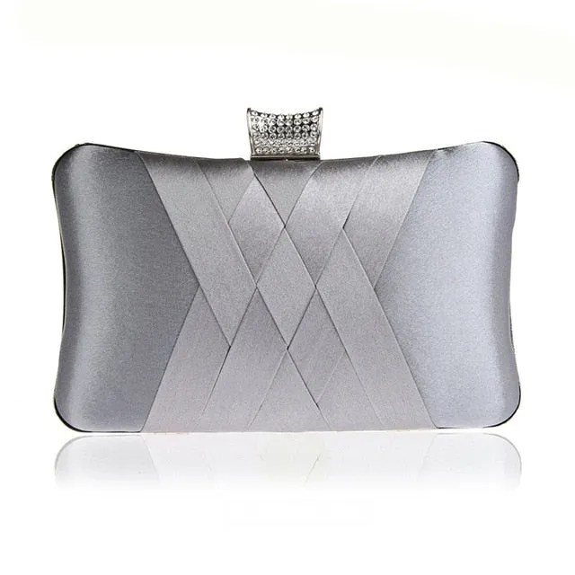 2018 Women Diamonds Evening Hand Bag Blue Clutch Bags Bride Wedding Party Chain Purse Small Handbag Ladies Clutches Bags