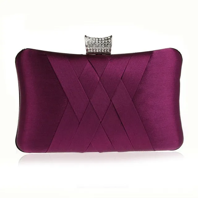 2018 Women Diamonds Evening Hand Bag Blue Clutch Bags Bride Wedding Party Chain Purse Small Handbag Ladies Clutches Bags