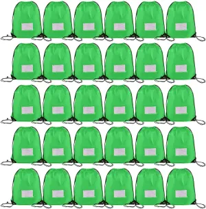 30 Pack Drawstring Bags,Bulk Draw String Backpack, DIY Gym Sports Cinch Bag Sackpack for Women Men, Green