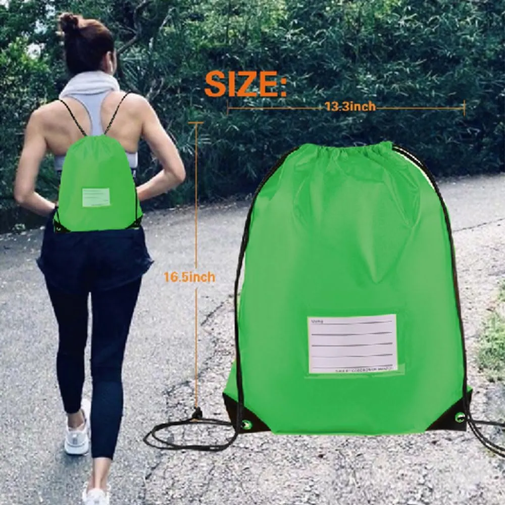 30 Pack Drawstring Bags,Bulk Draw String Backpack, DIY Gym Sports Cinch Bag Sackpack for Women Men, Green