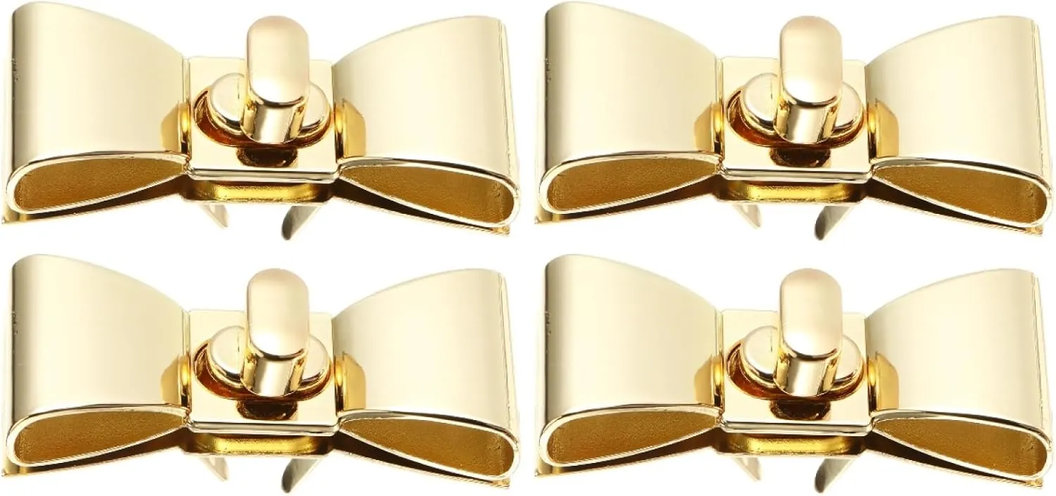 4 Pcs Metal Turn Locks, Lock Bag Clutch, Metal Wallets Bow Clutch, Butterfly Metal Clasp for Handbags and Purses, Durable Clasp Hardware for Bag Making, Ideal for Crafting and Customizing Accessories