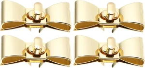 4 Pcs Metal Turn Locks, Lock Bag Clutch, Metal Wallets Bow Clutch, Butterfly Metal Clasp for Handbags and Purses, Durable Clasp Hardware for Bag Making, Ideal for Crafting and Customizing Accessories