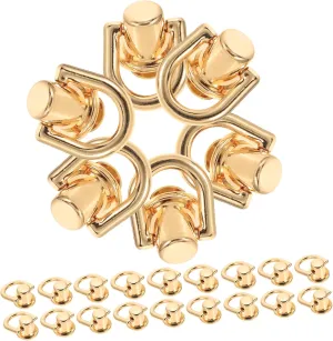 40Sets D Ring Rivets for Craft Rotatable Hardware for Handbags Purses and DIY Projects Versatile Bag Accessories for Custom Decor and Repairs