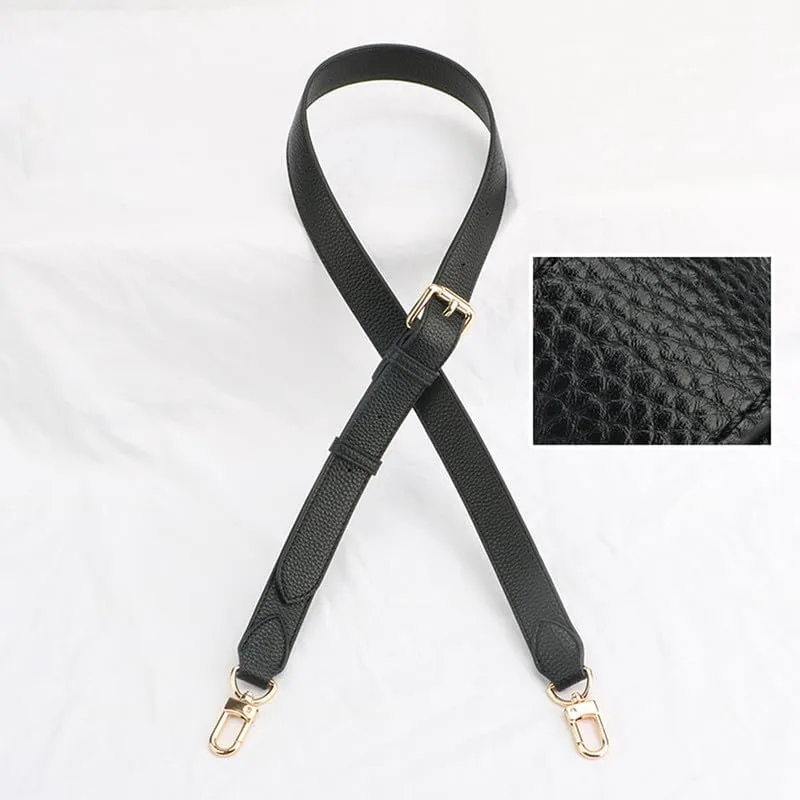 42.52" Purse Straps Replacement Crossbody Bag Strap Purse Straps Adjustable Replacement Straps Black Clasp Black Litchi
