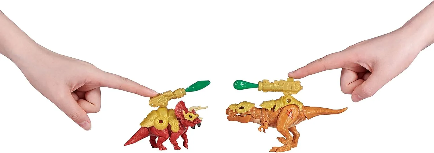 5 Surprise Dino Strike Surprise Mystery Battling Collectible Dinos by ZURU (2 Pack) Glow in The Dark,Gold