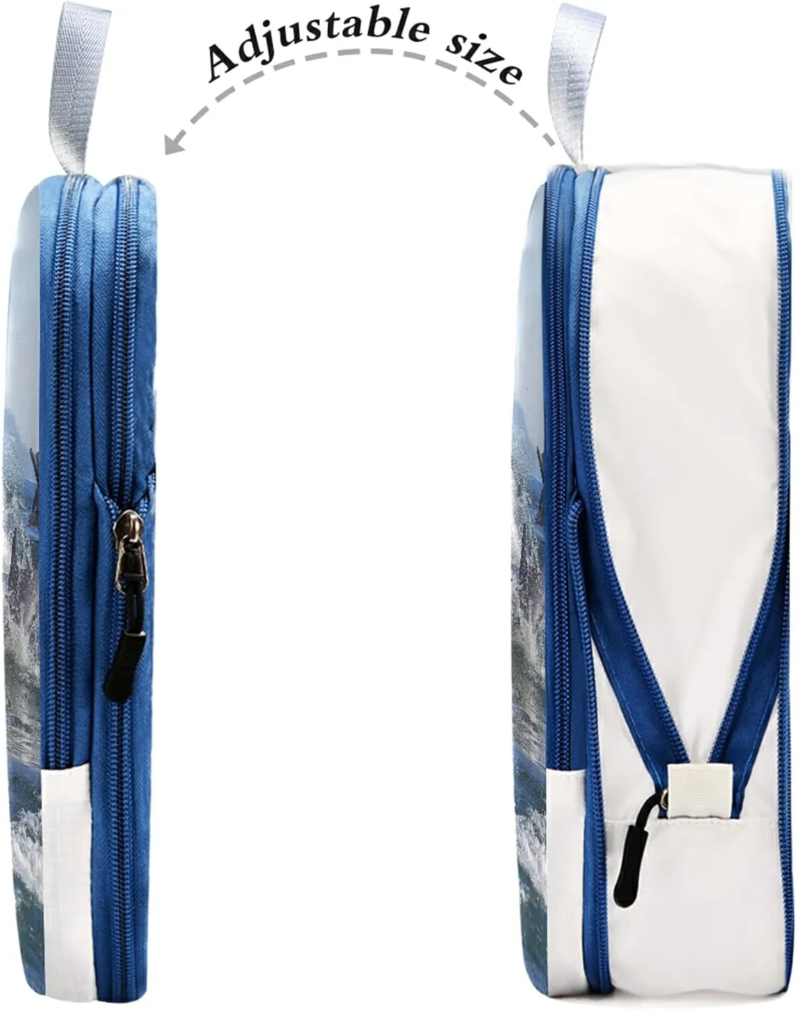 A Group of Dolphins with Long Beaks Jumped out of the Water 3 Set Packing Cubes, Waterproof Check Oxford cloth Organizers, Travel Packing Toiletry Storage Bag