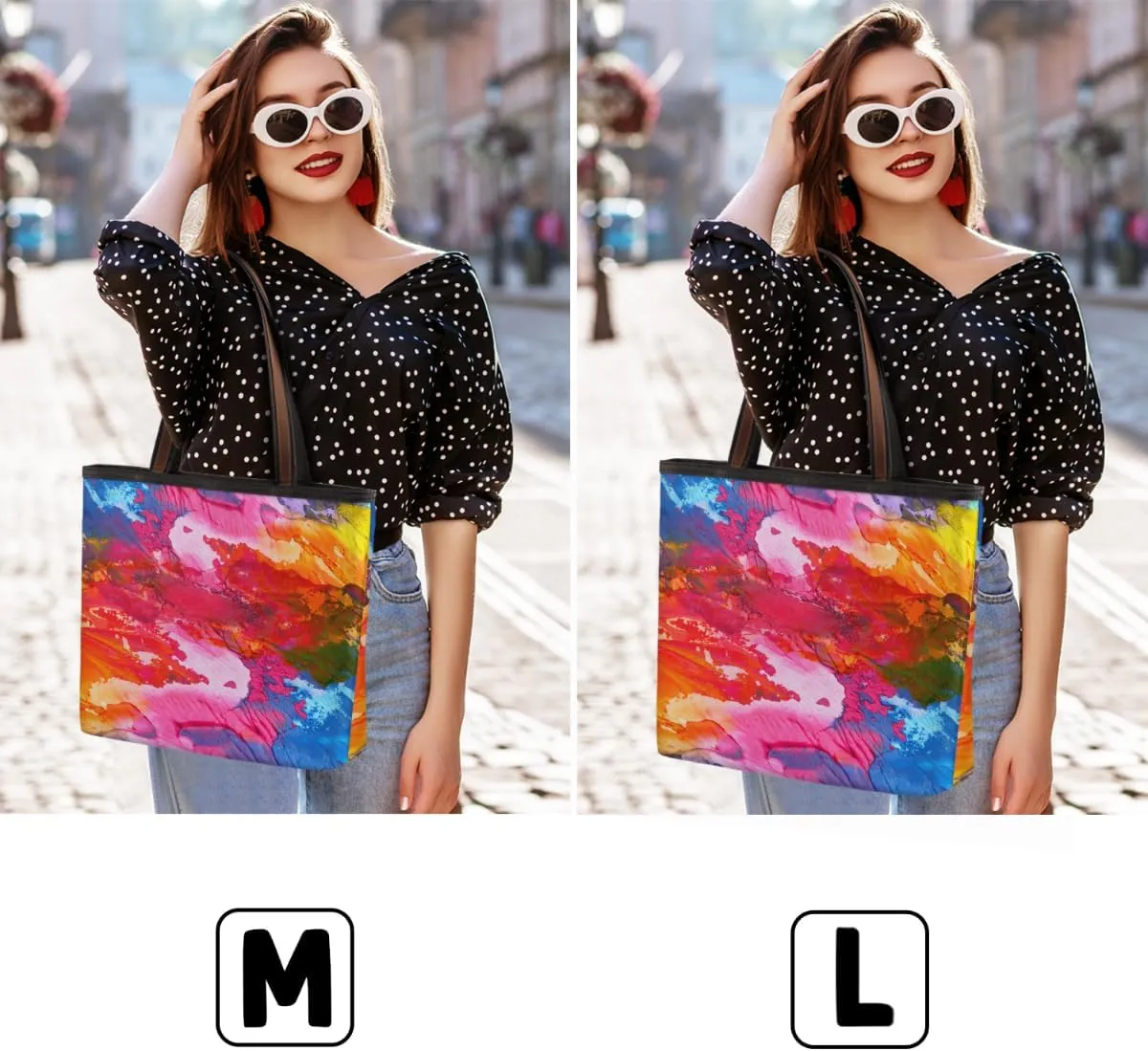 Abstract Colorful Pigment Tote Bag Tote Purse for Women with Zipper Womens Handbags for Work Travel