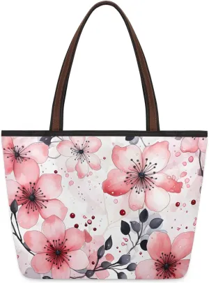 Abstract Peach Blossom Branch Tote Bag for Women Womens Handbags Tote Bag for Work Shopping Travel Beach