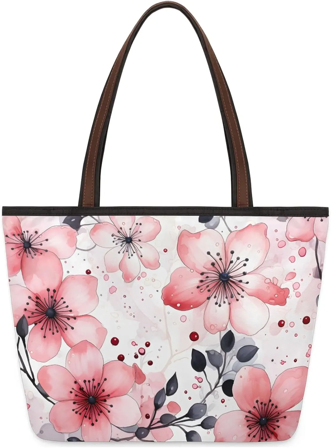 Abstract Peach Blossom Branch Tote Bag for Women Womens Handbags Tote Bag for Work Shopping Travel Beach