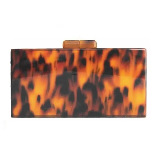 Acrylic Evening Bag Vintage Leopard Print Casual Clutches