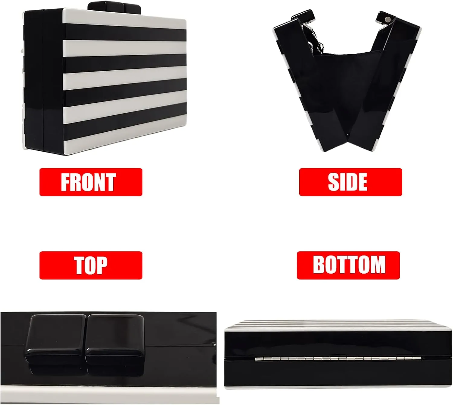 Acrylic Evening Clutch Bag for Women with Marbling Evening Purses Handbag Box Clutch for Wedding Cocktail Party Prom(Kiss me)
