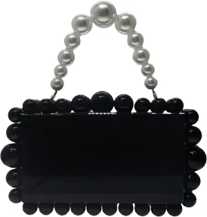 Acrylic Evening Handbag Marble Box Clutch Purse Women Beaded Party Prom Cocktail Bag