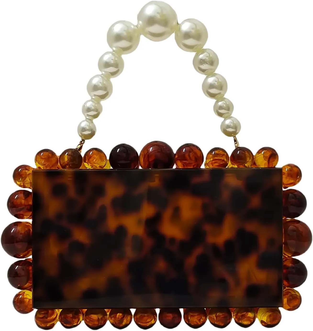 Acrylic Evening Handbag Marble Box Clutch Purse Women Beaded Party Prom Cocktail Bag