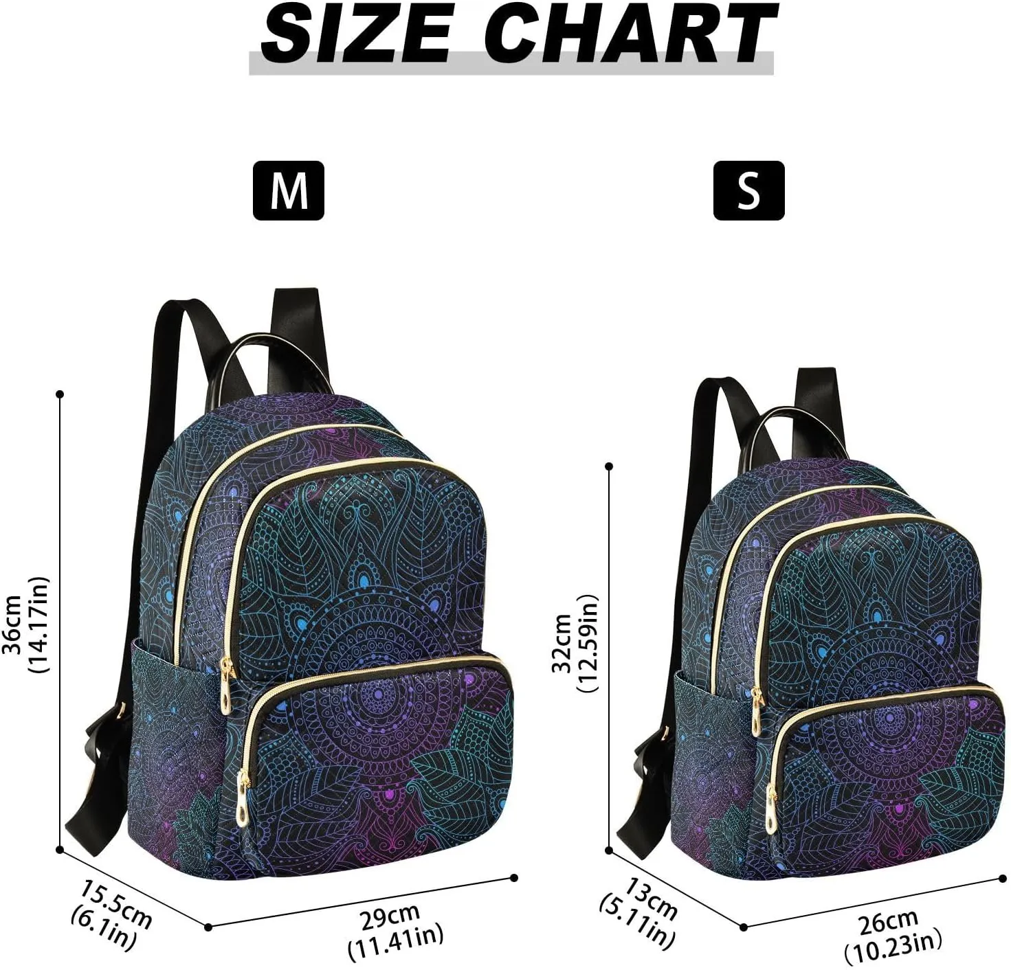 ALAZA Art mandala Boho Ethnic Bohemian Mini Backpack Purse for Women Travel Bag Fashion Daypack Back Pack Shoulder Bag