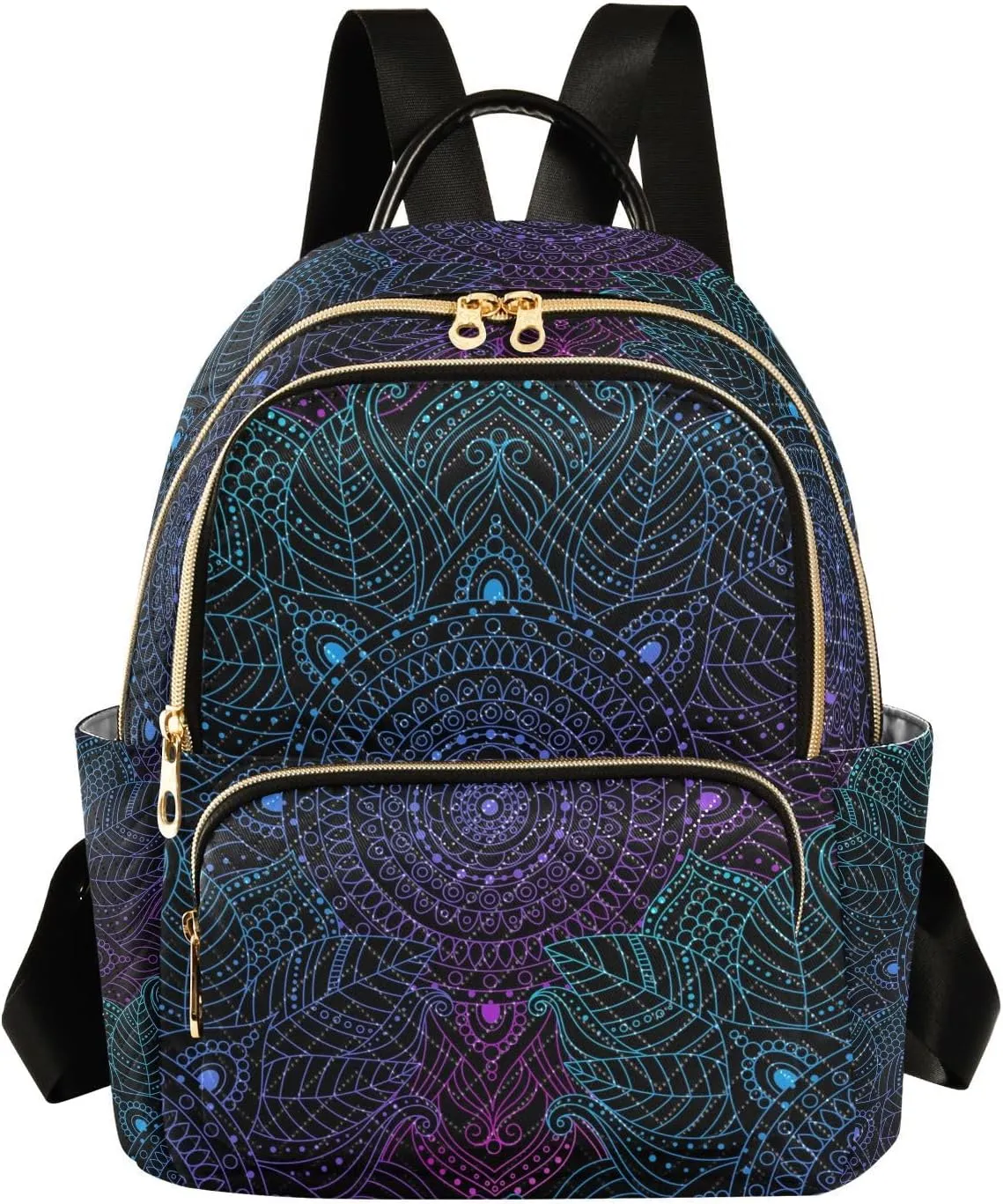 ALAZA Art mandala Boho Ethnic Bohemian Mini Backpack Purse for Women Travel Bag Fashion Daypack Back Pack Shoulder Bag