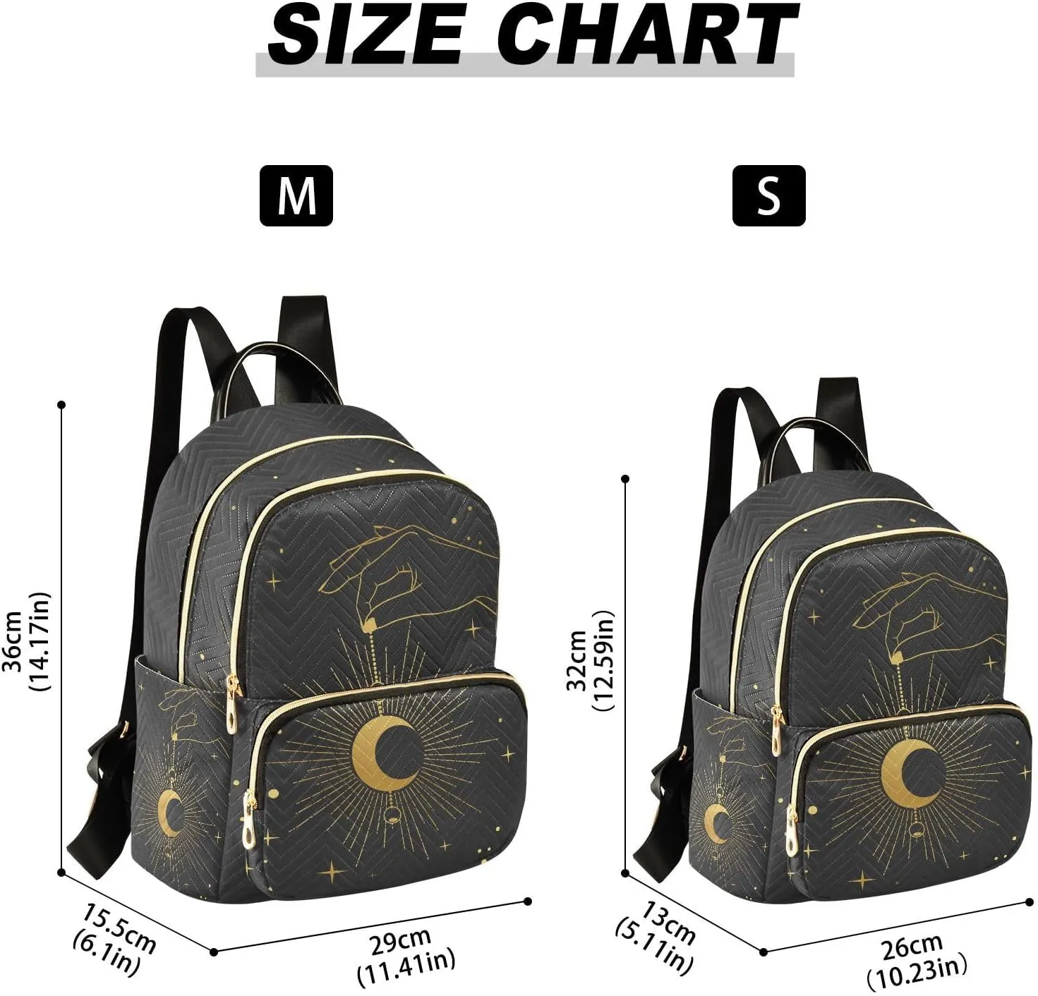 ALAZA Crescent Moon Star Boho Bohemian Small Backpack Purse for Women Travel Bag Fashion Daypack Back Pack Shoulder Bag
