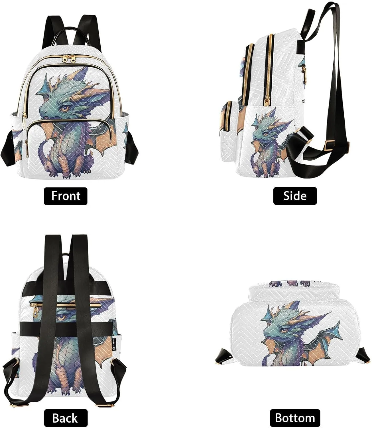 ALAZA Cute Baby Dragon Mini Backpack Purse for Women Travel Bag Fashion Daypack Back Pack Shoulder Bag