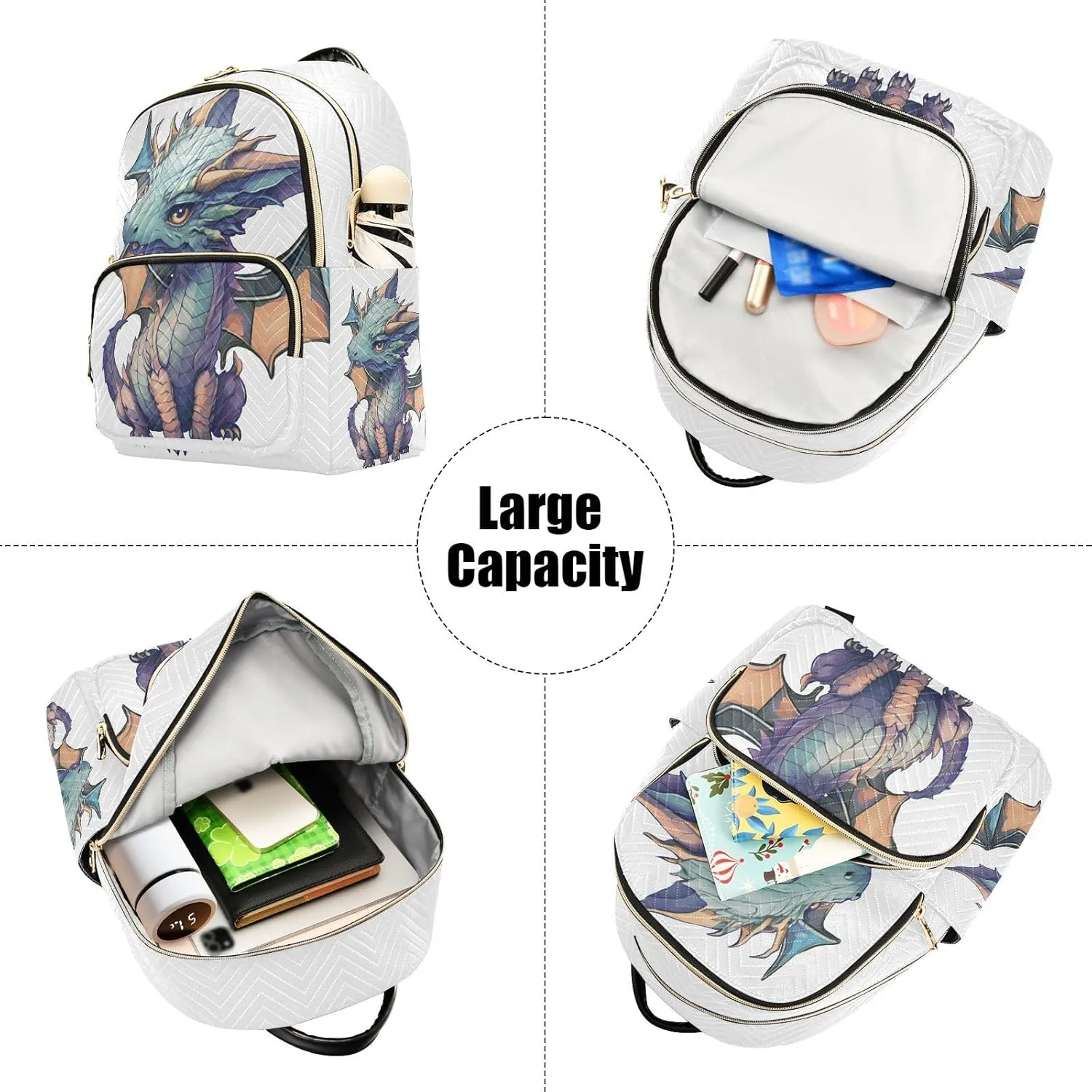 ALAZA Cute Baby Dragon Mini Backpack Purse for Women Travel Bag Fashion Daypack Back Pack Shoulder Bag