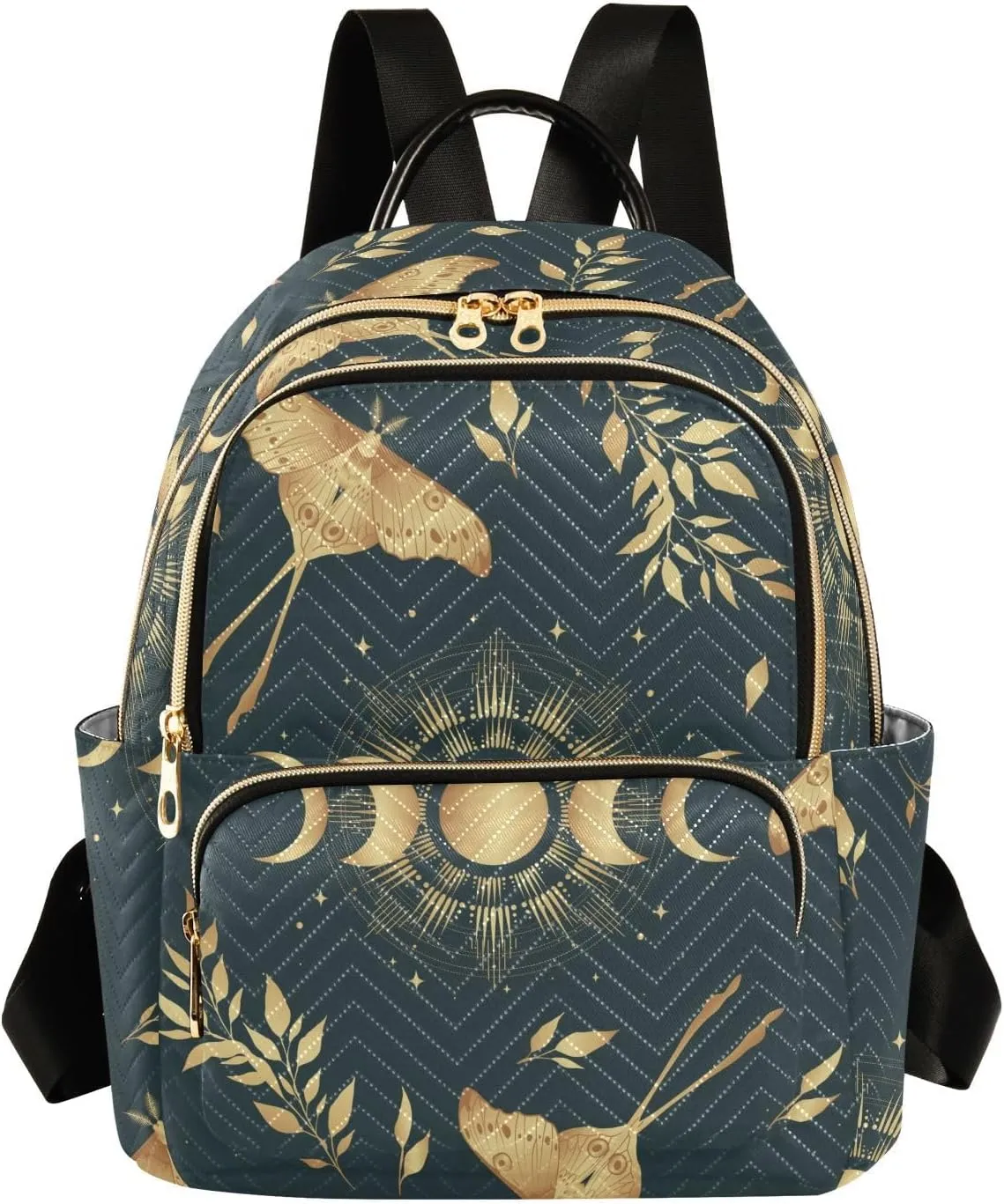 ALAZA Moon Moth Butterfly Astrology Small Backpack Purse for Women Travel Bag Fashion Daypack Back Pack Shoulder Bag