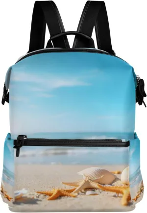 ALAZA Shells Beaches Seashores Women Backpack Purse Anti-theft Rucksack Lightweight Travel Backpack Casual Shoulder Bag Fashion Ladies Satchel Bags
