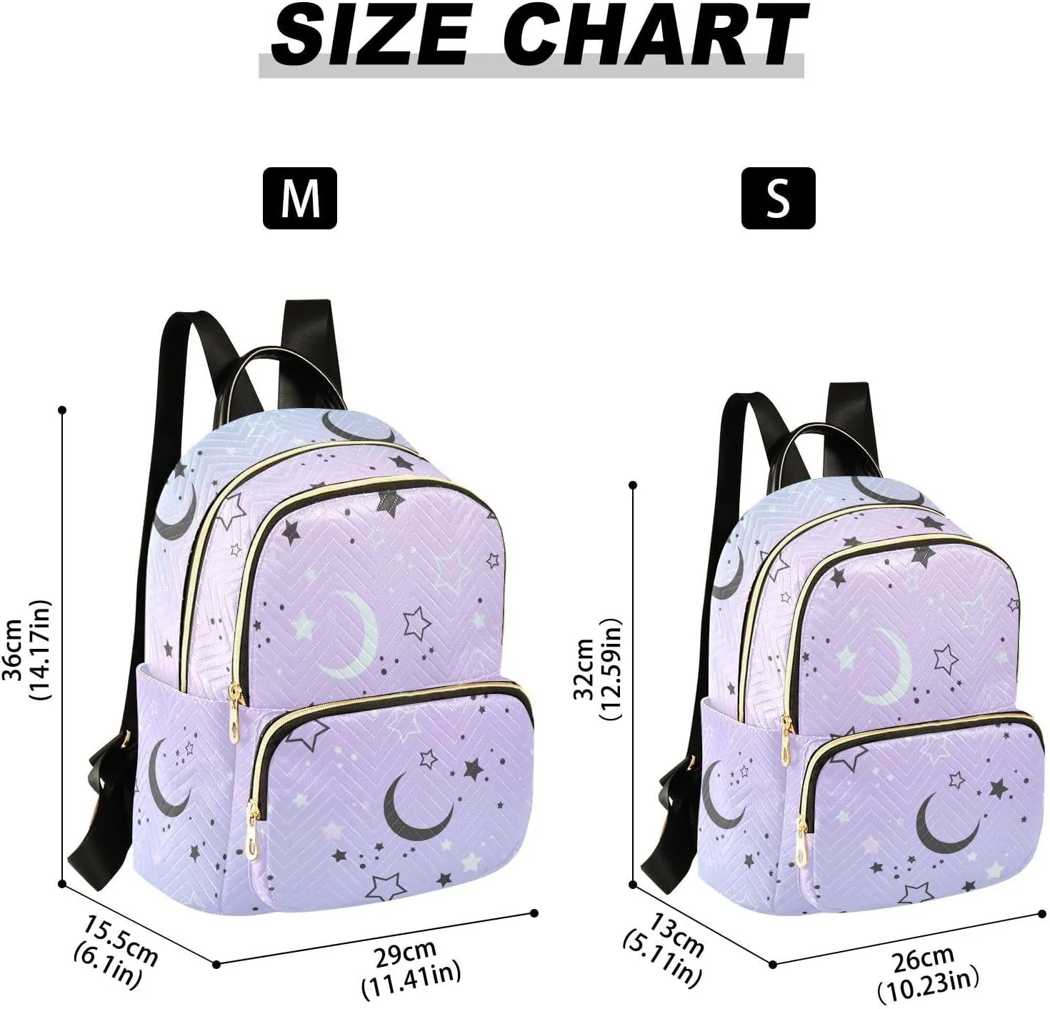 ALAZA Stars Crescent Moon Gradient Mini Backpack Purse for Women Travel Bag Fashion Daypack Back Pack Shoulder Bag