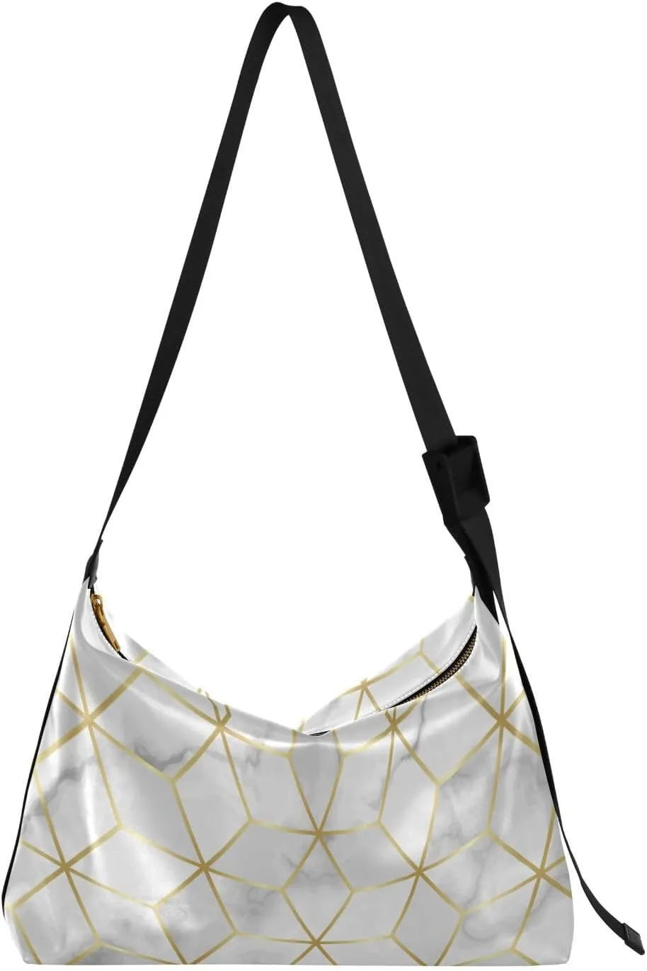 ALAZA White Marble Mosaic Star Tile Womens Tote Bag Leather Shoulder Bag For Women Men Large Hobo Cross Body Bags Handbag