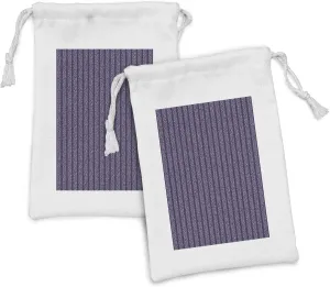 Ambesonne Asbtract Fabric Pouch Set of 2, Violet Tone Bubbles Forming Vertical Wide Bands, Small Drawstring Bag for Toiletries Masks and Favors, 9" x 6", Quartz Mauve