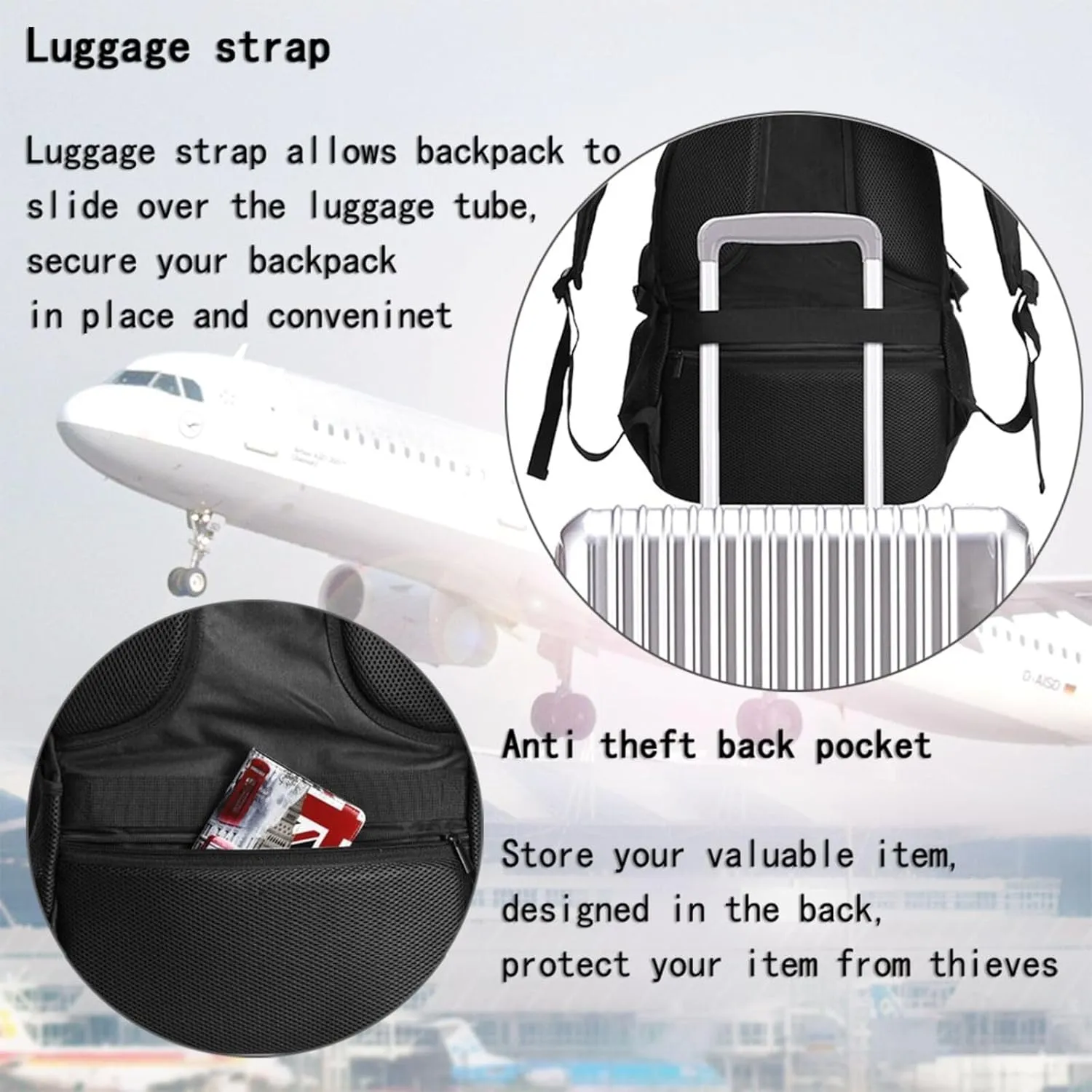 American Flag Fireworks Travel Backpack Laptop Backpacks Business Rucksack Outdoor Daypack Large Sport Bag with Luggage Strap USB Charging Port for Hiking Working