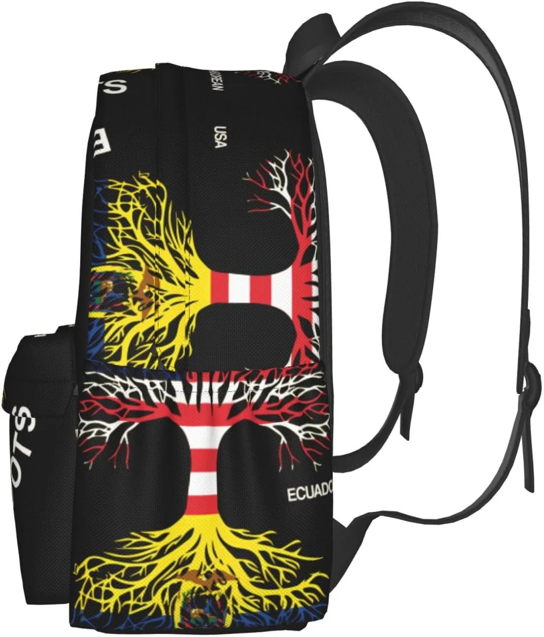 American Grown Ecuadorian Roots Ecuador Flag Large Travel Backpack Casual Backpacks Laptop Daypack Working Rucksack Lightweight Back Pack Sports Bag with Adjustable Shoulder Strap