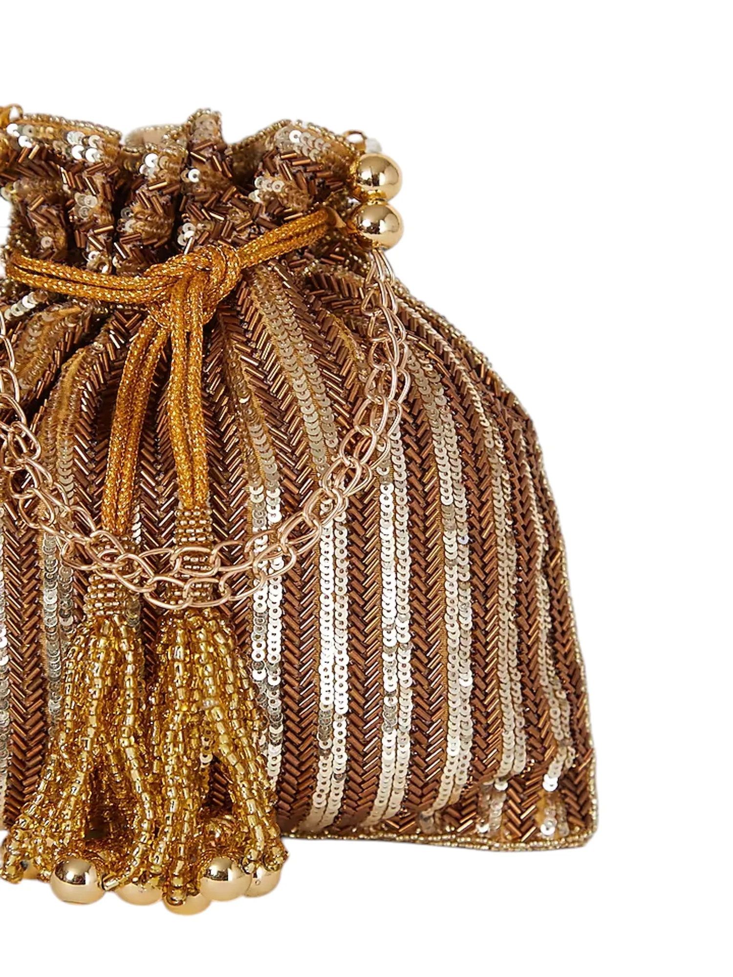 Antique Gold sequins Potli