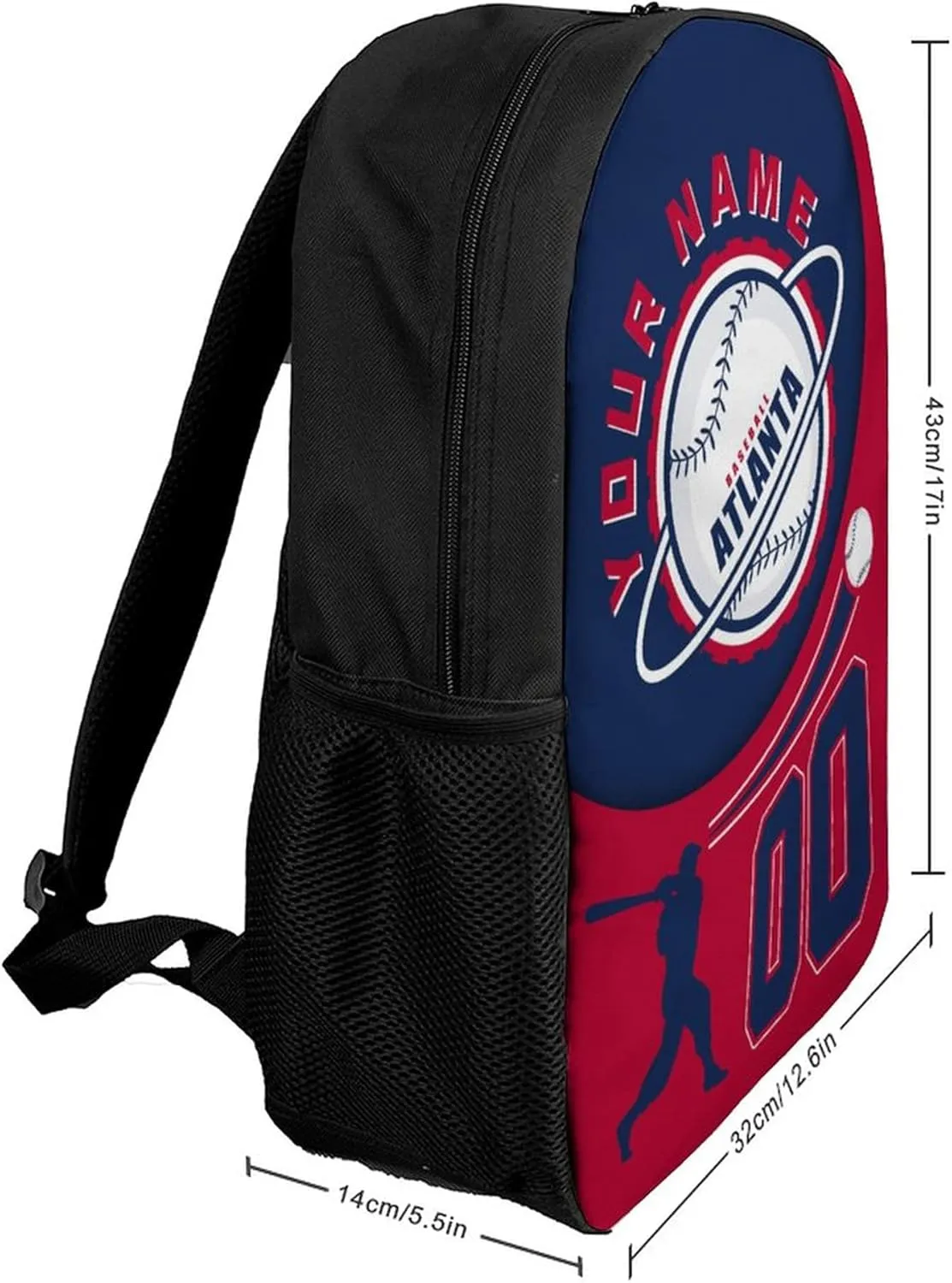 Atlanta Backpack Custom Laptop Bag Travel Bag Personalized Name Number Gifts for Men Women Boy