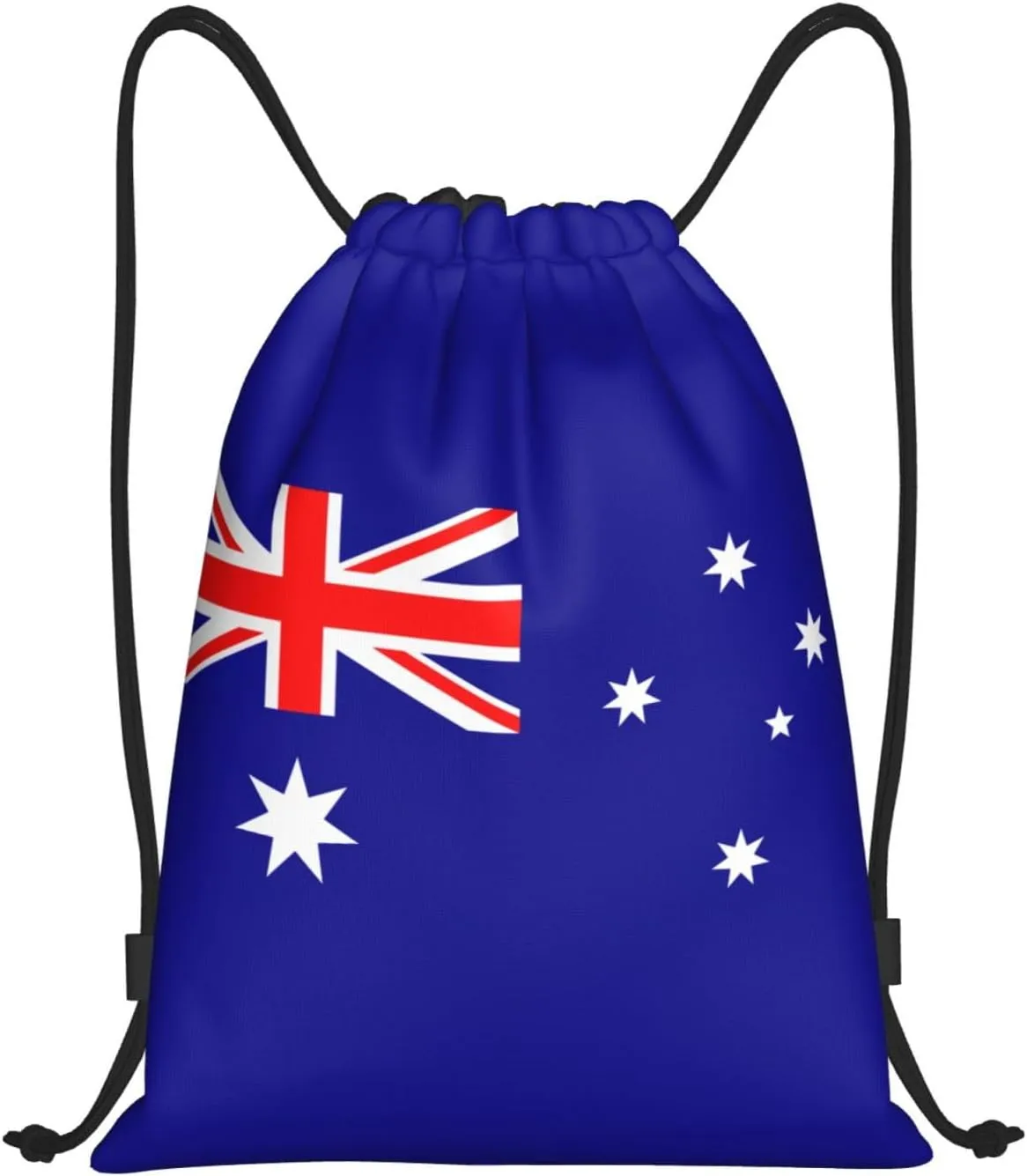 Australian flag print Drawstring Backpack Bags Sack Cinch Tote Sport Storage Polyester Bag for Gym Traveling