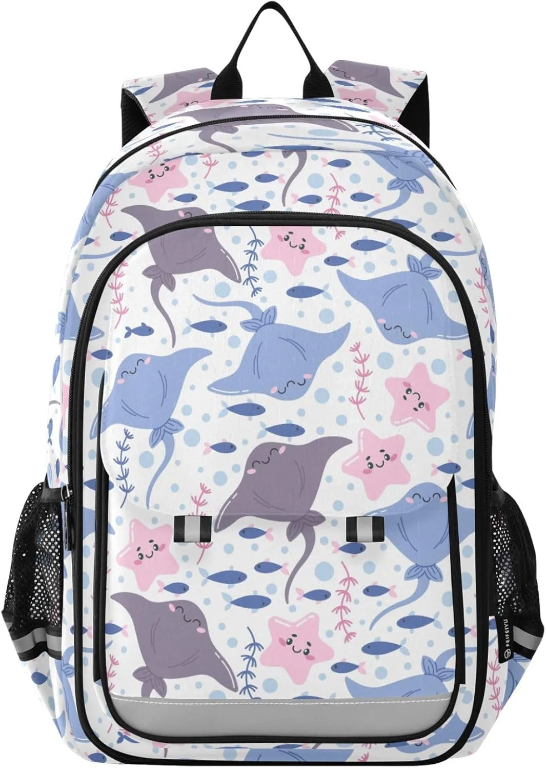 Backpack Cute Starfish and Stingrays School Shoulder Bag Lightweight Laptop Backpack Student Casual Travel Daypack