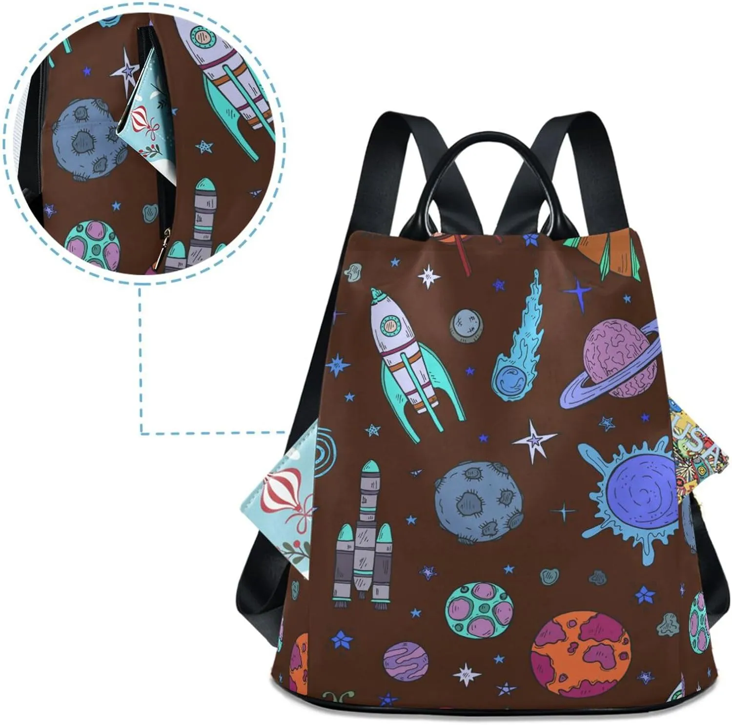 Backpack Purse for Women Anti Theft Fashion Daypack Polyester Travel Bag Crossbody Shoulder Bag Sunflower 13.4 X 5.9 X 15in Pattern 11