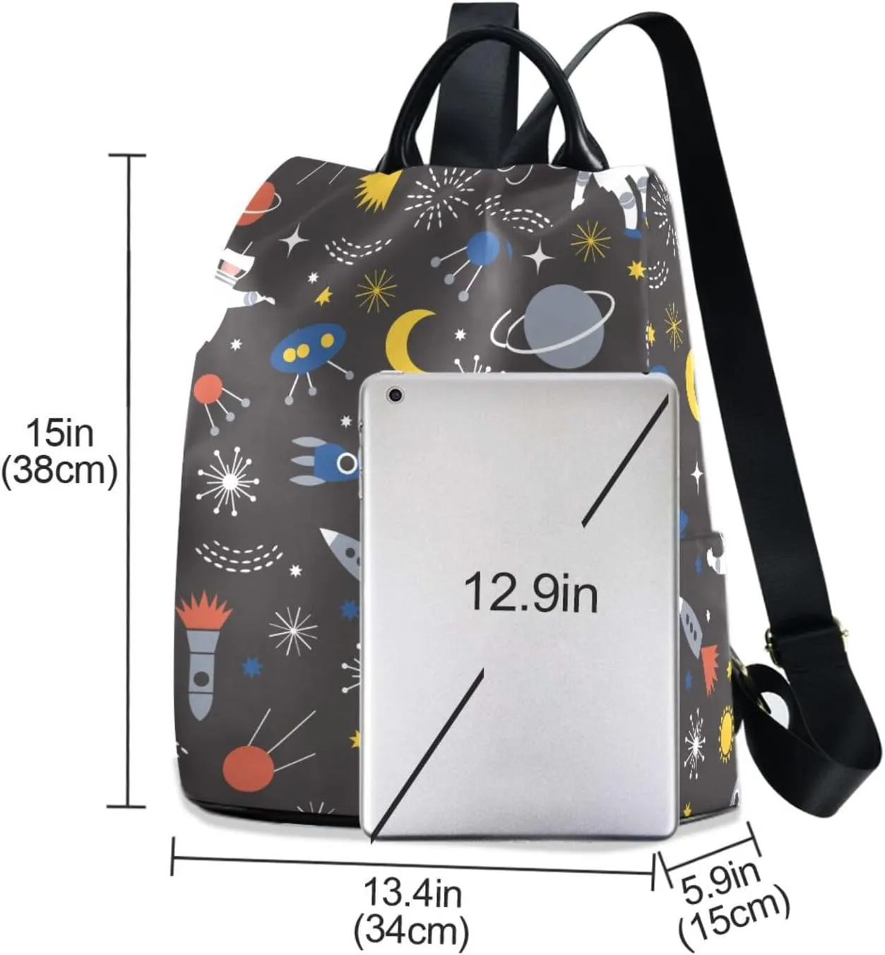 Backpack Purse for Women Anti Theft Fashion Daypack Polyester Travel Bag Crossbody Shoulder Bag Sunflower 13.4 X 5.9 X 15in Pattern 12