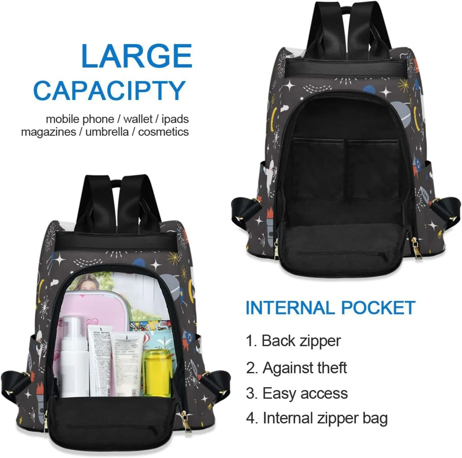 Backpack Purse for Women Anti Theft Fashion Daypack Polyester Travel Bag Crossbody Shoulder Bag Sunflower 13.4 X 5.9 X 15in Pattern 12